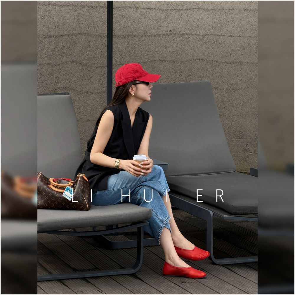 LiHuiEr Li Huier Nightfall Vina Summer Dark Acetate V Neck Outerwear Commuter Vest Top Women s image 5
