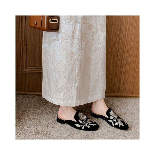 ASAYA6916 – Imperial Blossom Mules 🖤🌸✨