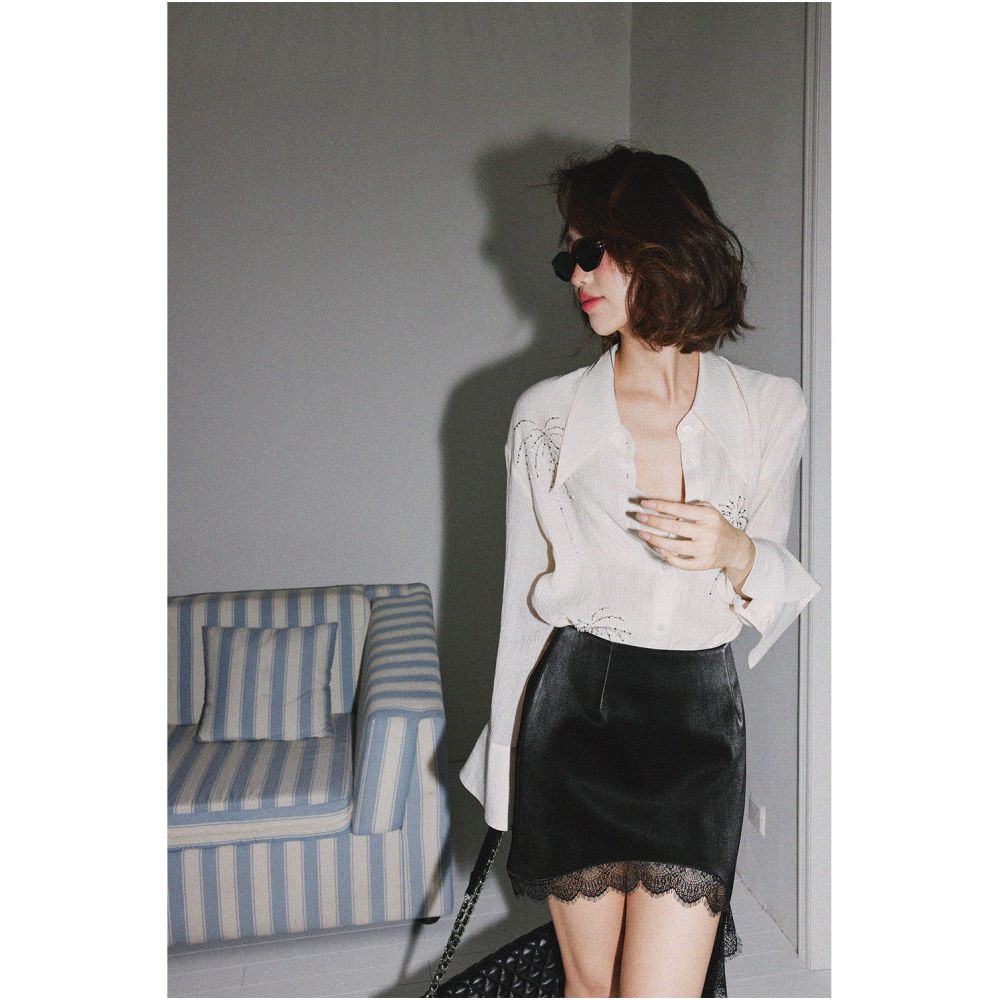 Who knows the silver content of Rosebanks shirts Heavy duty beaded embroidery textured pleats blogger style shirt image 3