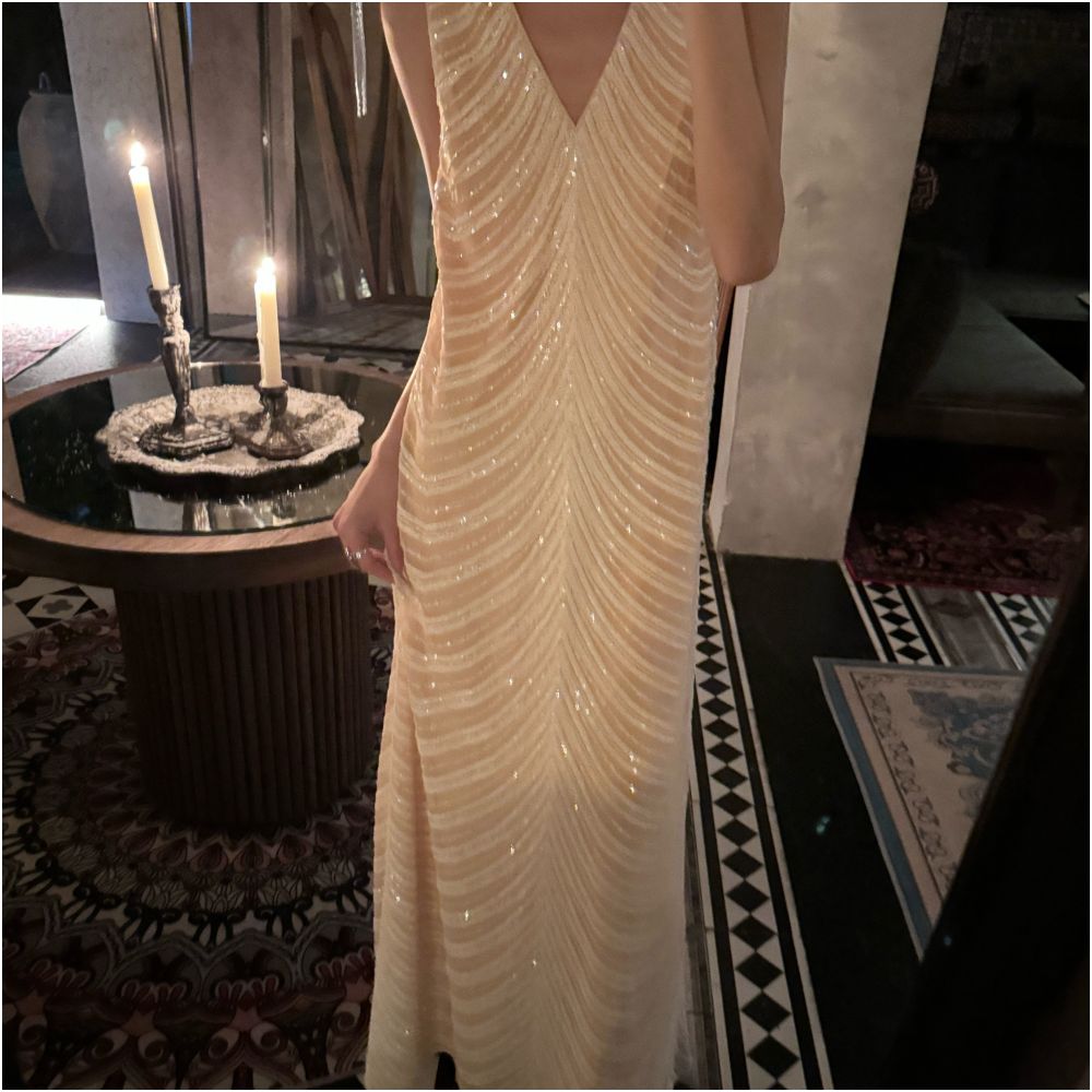 ASAYA6925 – Moonlit Cascade Gown ✨🌙🤍