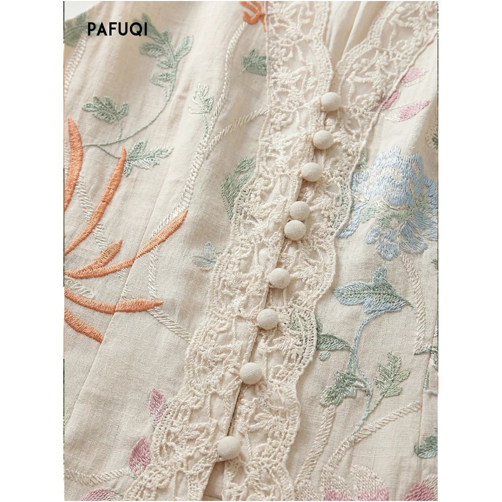 Improved New Chinese Style Heavy Embroidery Sleeveless Linen Vest Thin Style Light Chinese Style Women s Clothing 2026 Summer New Arrival image 5