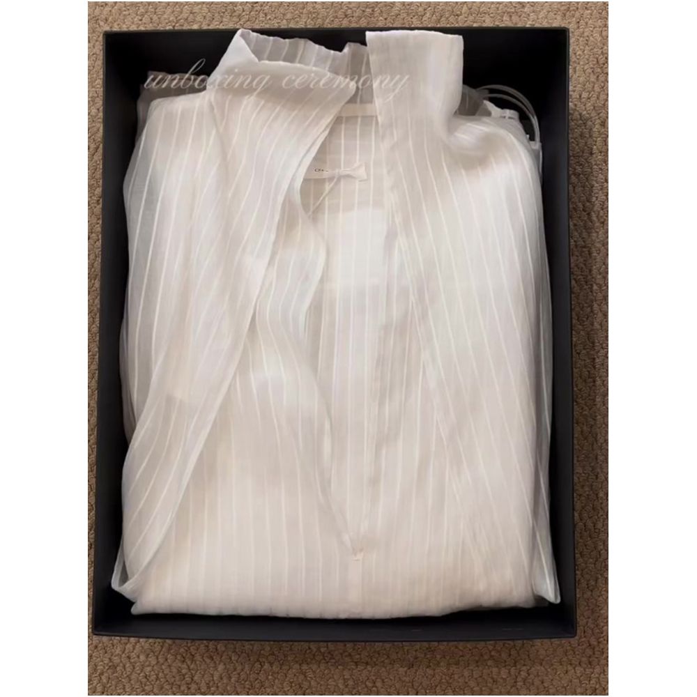 ASAYA6949 – Whisper Sheer Stripe Blouse 🤍✨