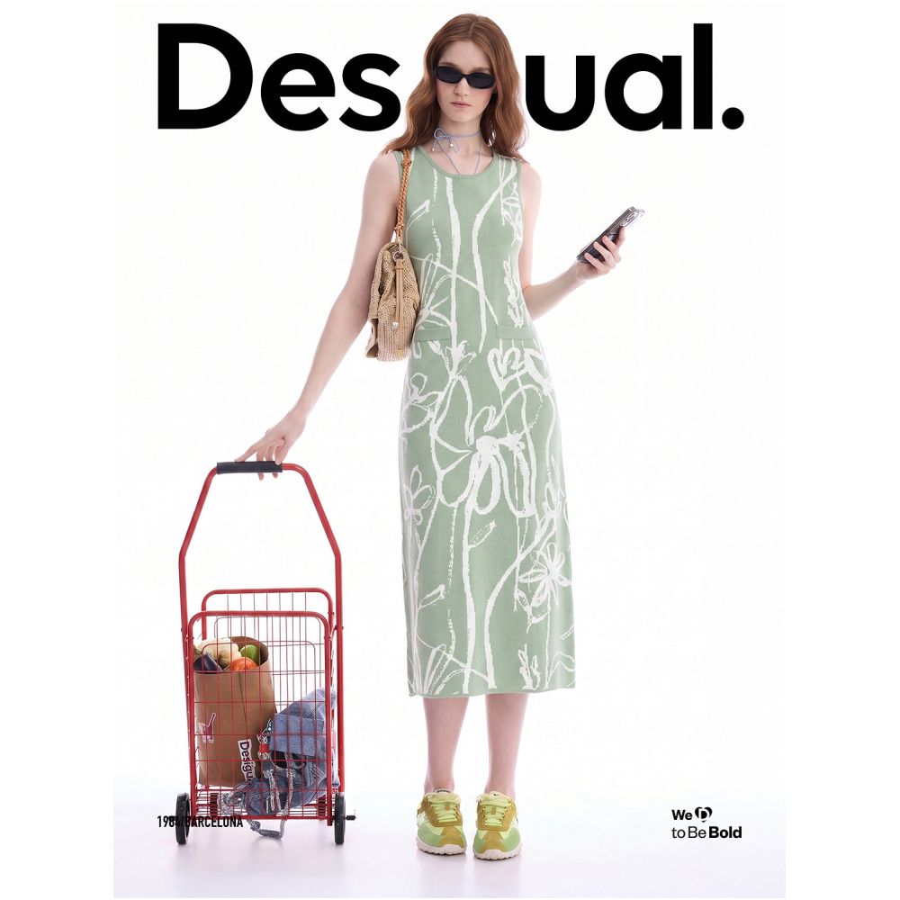 Desigual Spring Summer 2026 New Arrival Jacquard Knitted Loose fitting Sleeveless Women s Dress image 3