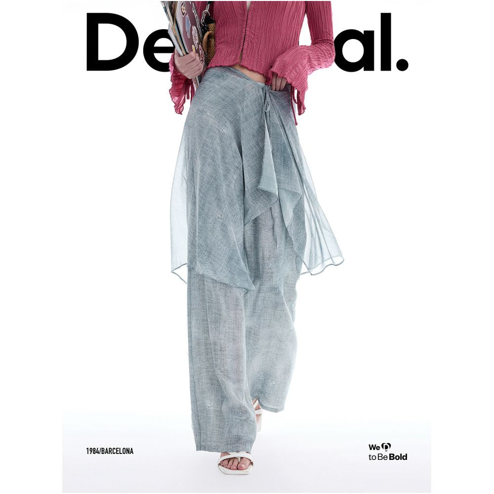 Desigual Celebrity Style Spring Summer 2026 New Arrival Lightweight Faux Denim Print Two Piece Set Clothing Casual Pants image 2