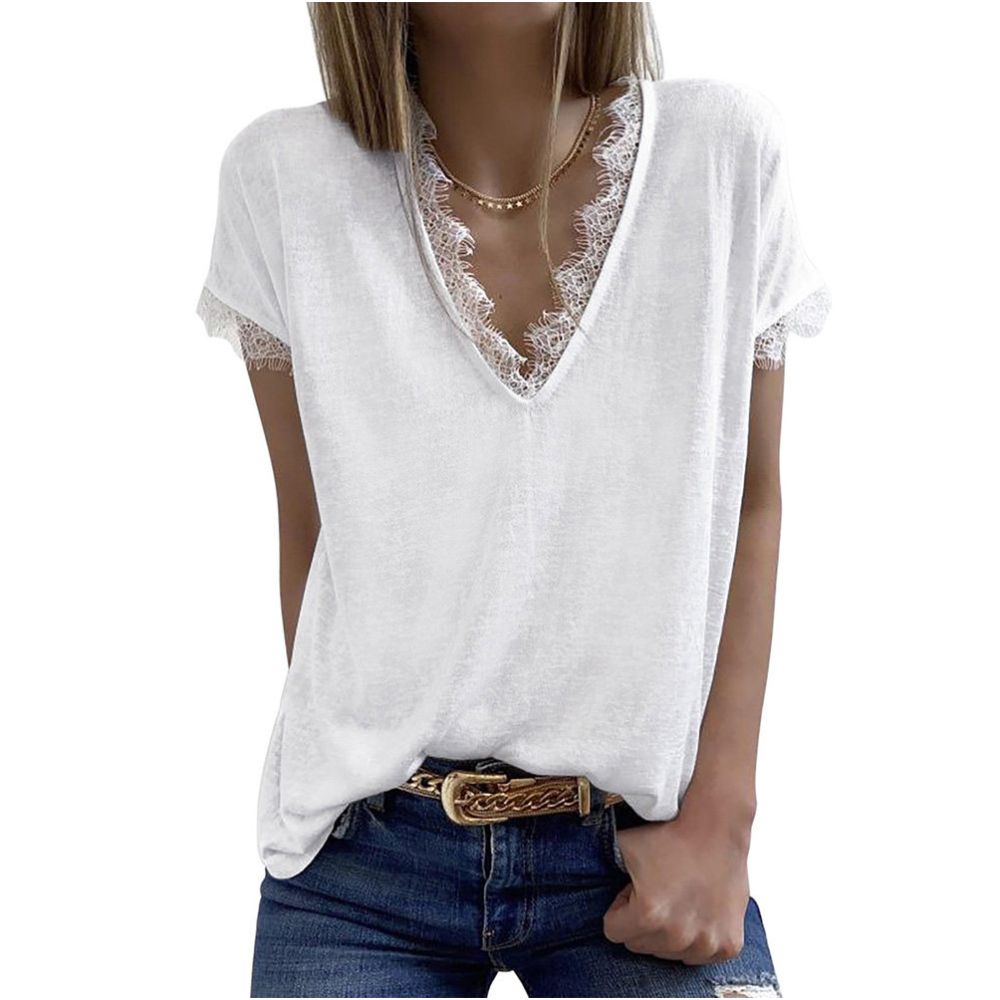 ASAYA6974 – Lace Whisper Relaxed Tee 🤍🖤✨
