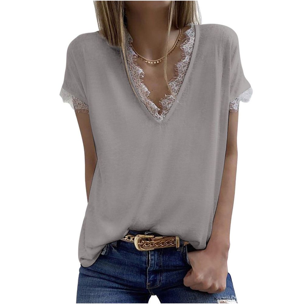 ASAYA6974 – Lace Whisper Relaxed Tee 🤍🖤✨