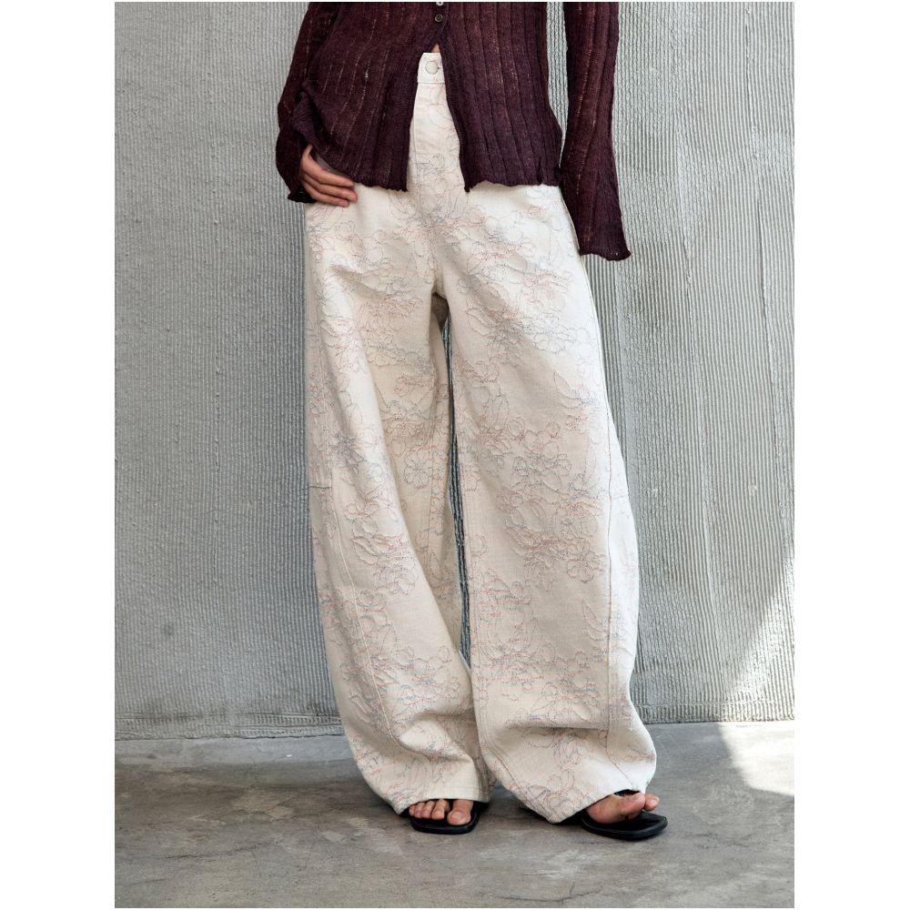 ASAYA6977 – Whisper Bloom Wide-Leg Pants 🌿🤍✨