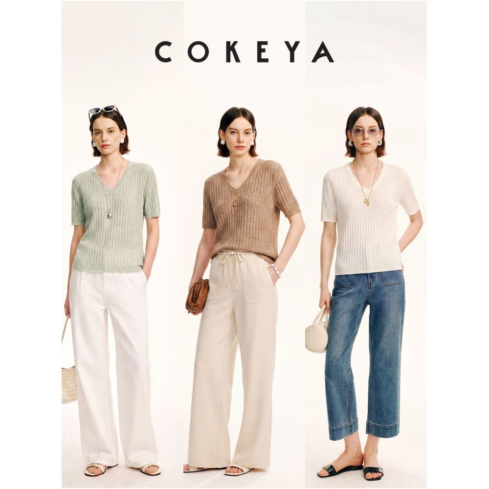 COKEYA Summer Overture Linen Knit Sunscreen Cardigan Thin Summer Top 2026 New Style Wool Short Sleeve image 4
