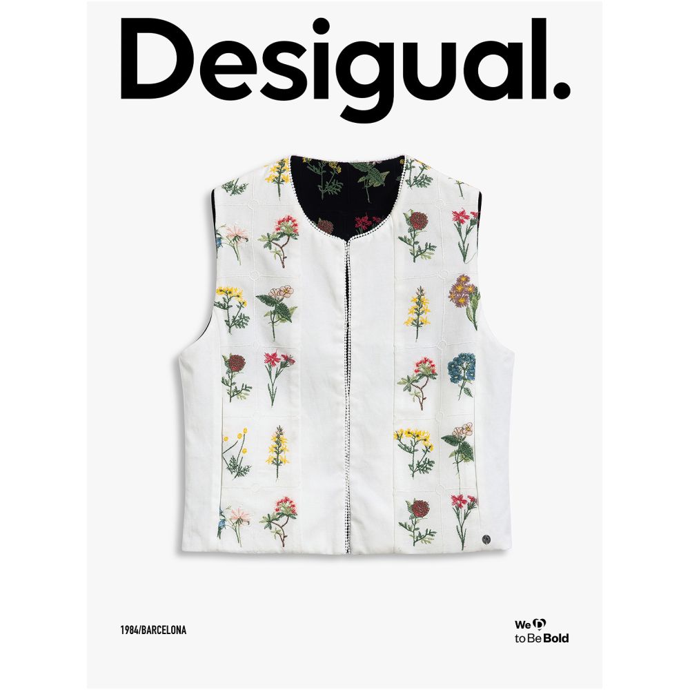 Desigual Spring Summer 2026 New Arrival Embroidered Patchwork Reversible Sleeveless Vest for Women image 2