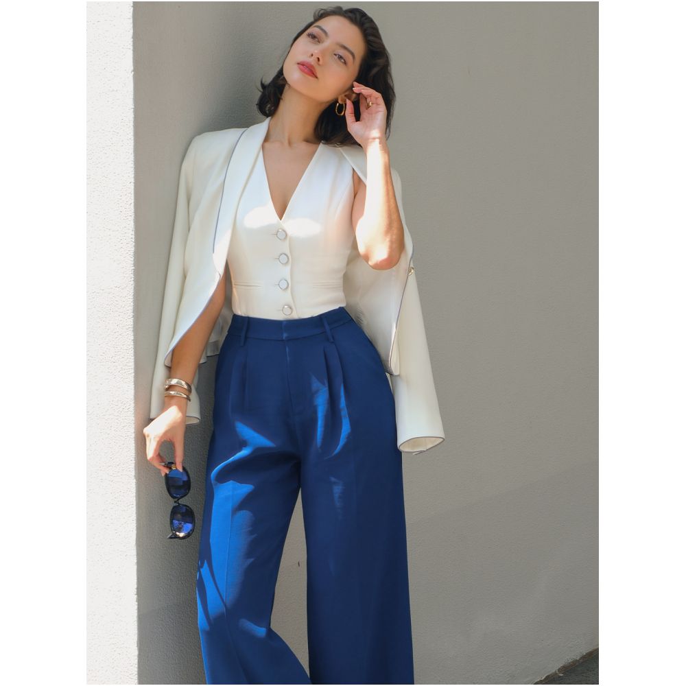 BRAND BY MEI Classic Women s Anti Wrinkle High Waisted Flattering Leg Lengthening Floor Length Suit Pants for Work and Commuting image 3