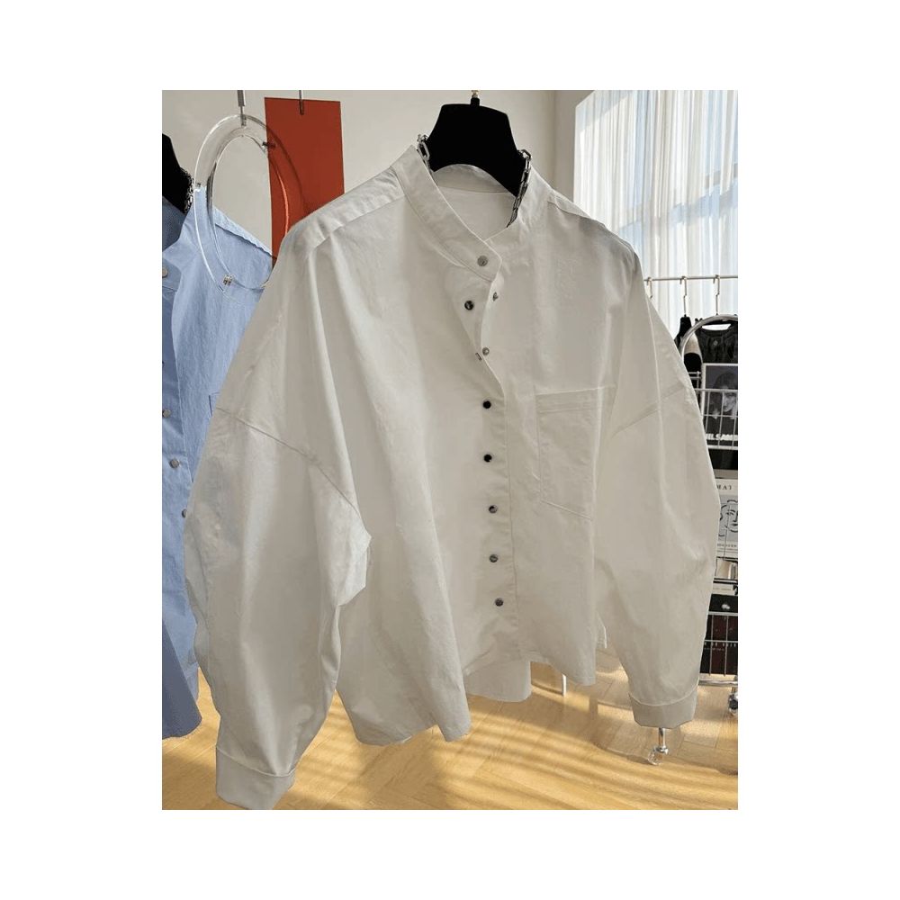 ASAYA7004 – Cloud Muse Oversized Shirt ☁️🤍💙✨