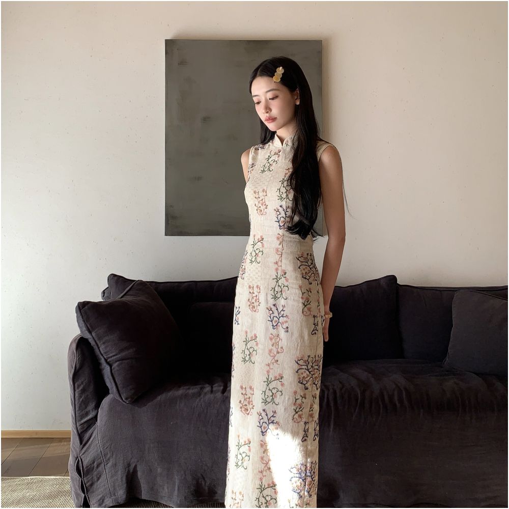 ASAYA7010 – Blossom Whisper Cheongsam Dress 🌸🤍✨