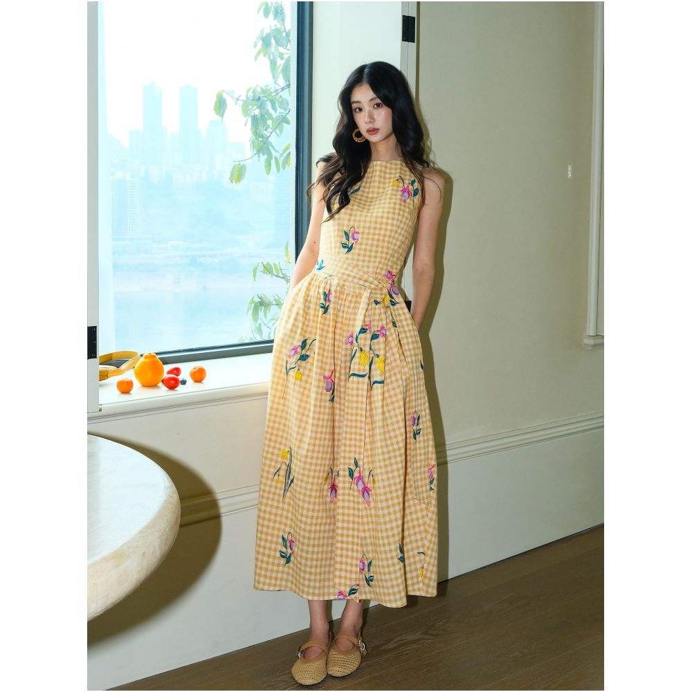 ASAYA7018 – Golden Meadow Embroidered Dress 🌼☀️🍯