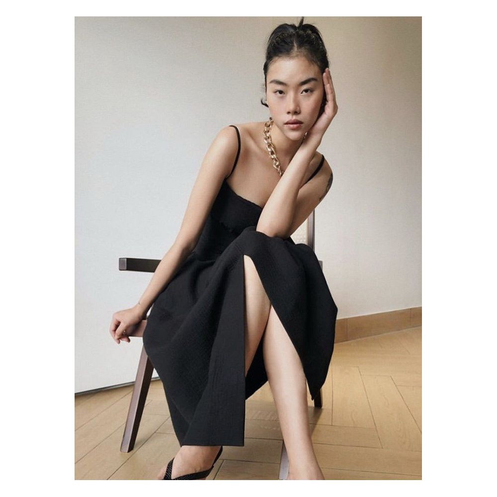 WINNI CELH French Elegance Sophisticated Little Black Dress Slimming Waist Strappy Backless Dress for Summer image 2