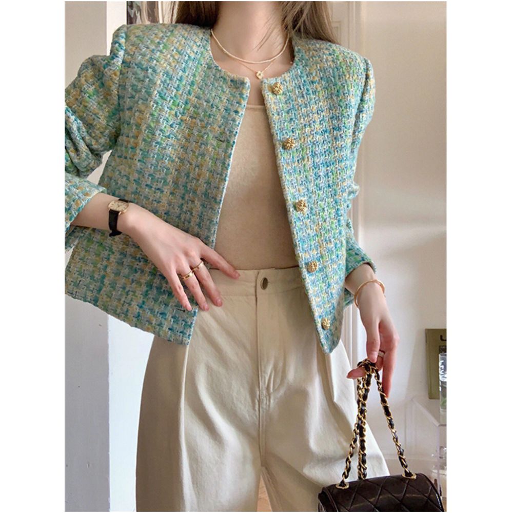 In stock Spring Autumn Chanel inspired high end cardigan top a chic and stylish short jacket perfect for the sophisticated French look image 2