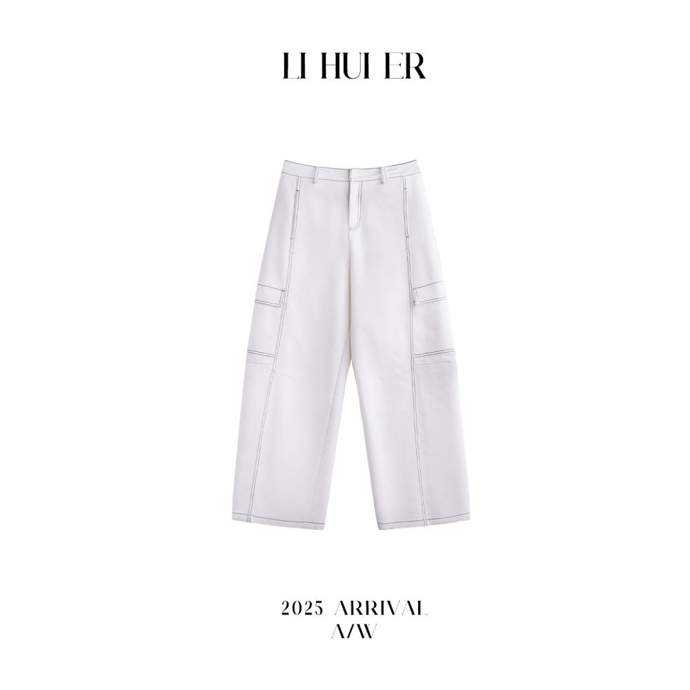 ASAYA7031 – Cloudline Utility Wide-Leg Pants ☁️🤍✨