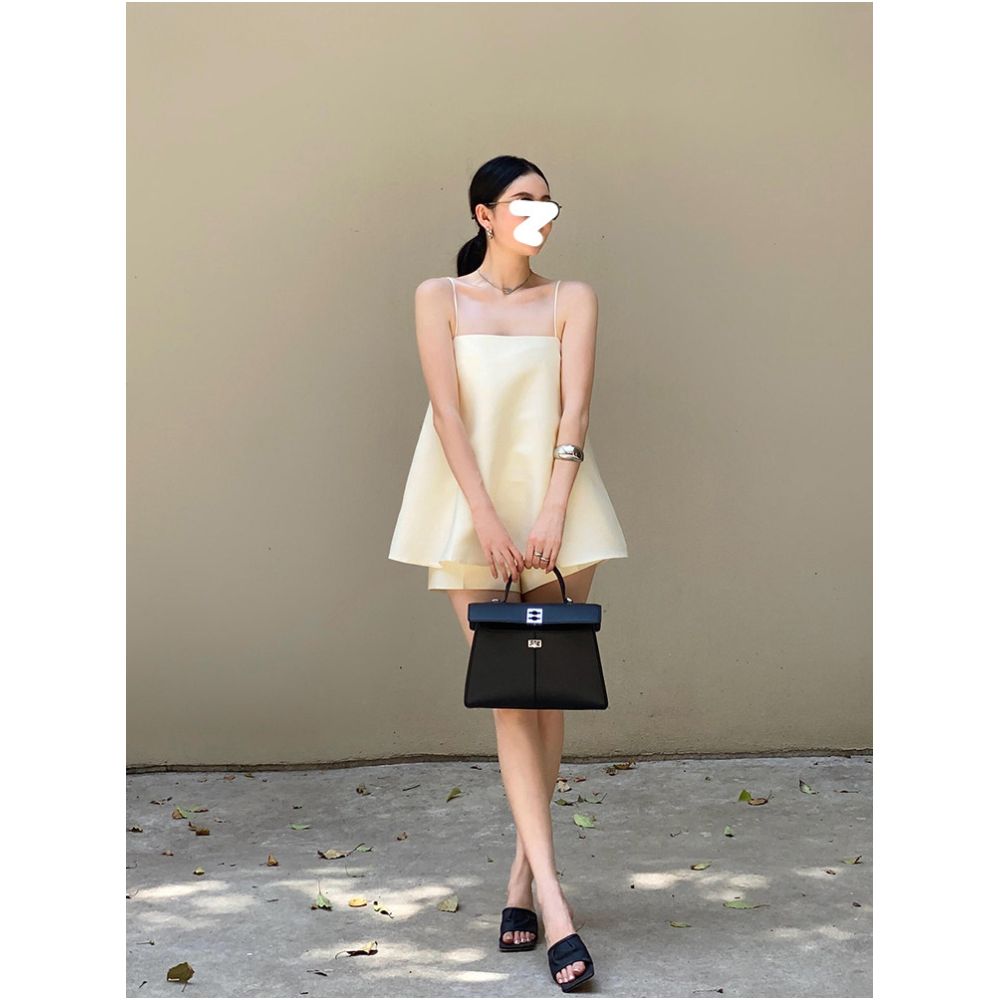 Drawdream French chic high end strapless camisole top and high waisted shorts set for women image 2