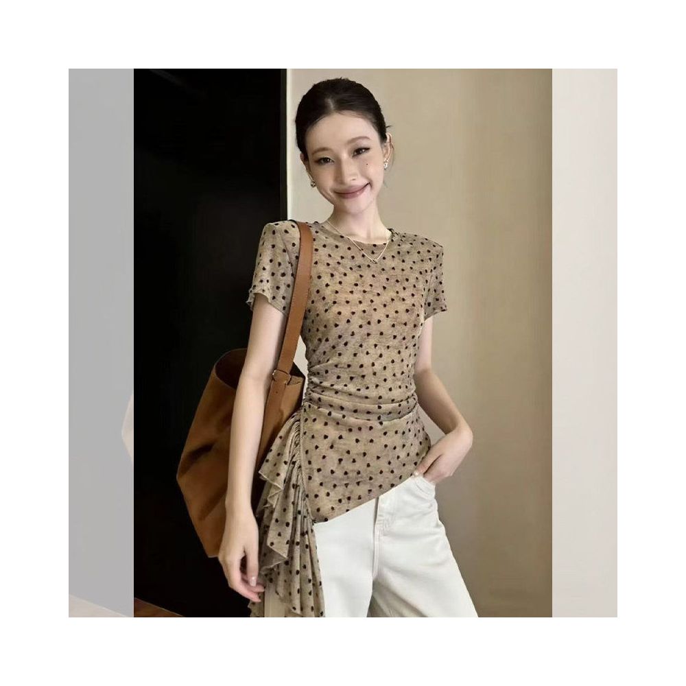 ASAYA7048 – Mocha Heart Drape Top 🤎✨