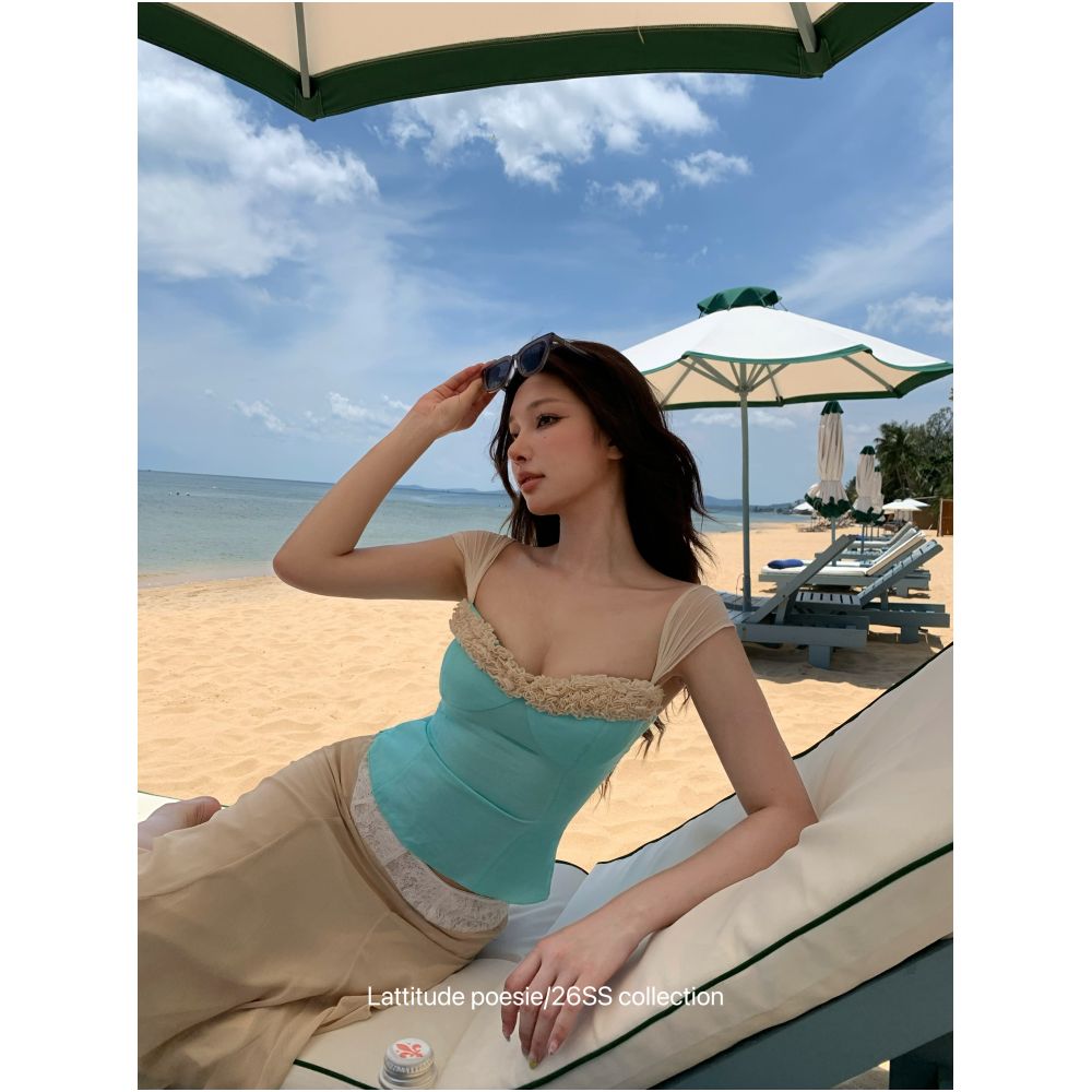 ASAYA7051 – Azure Lace Corset Top 🩵🌊