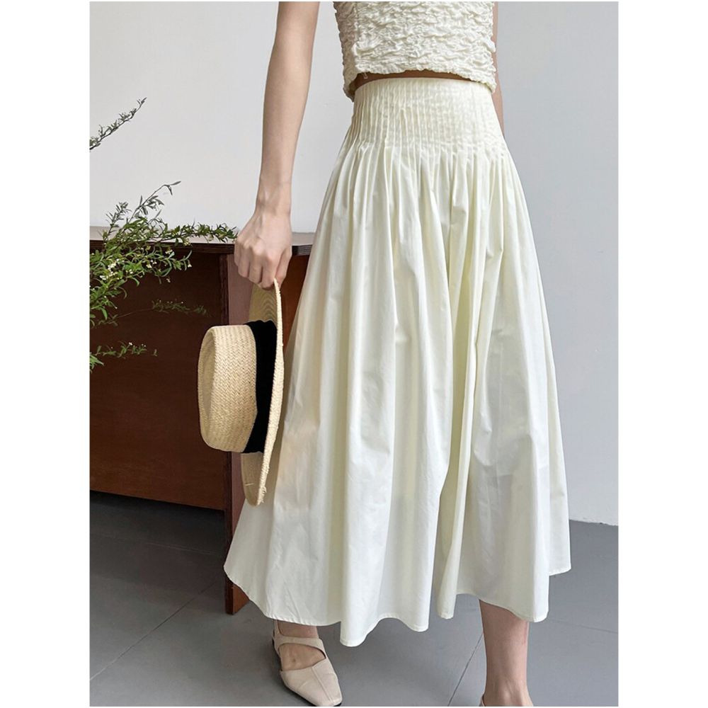 ASAYA7061 – Grace Pleated Maxi Skirt 🎀🤍