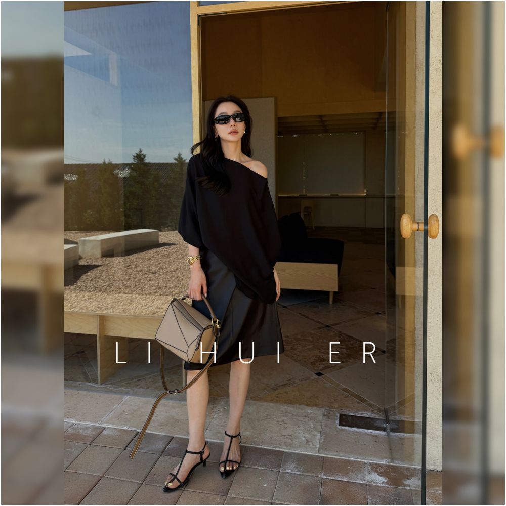 ASAYA7077 – Effortless Drape One-Shoulder Top 🖤✨