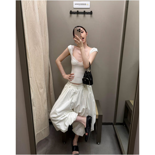 ASAYA7097 – Étoile Lace Top & Cloud Volume Pants ☁️🤍