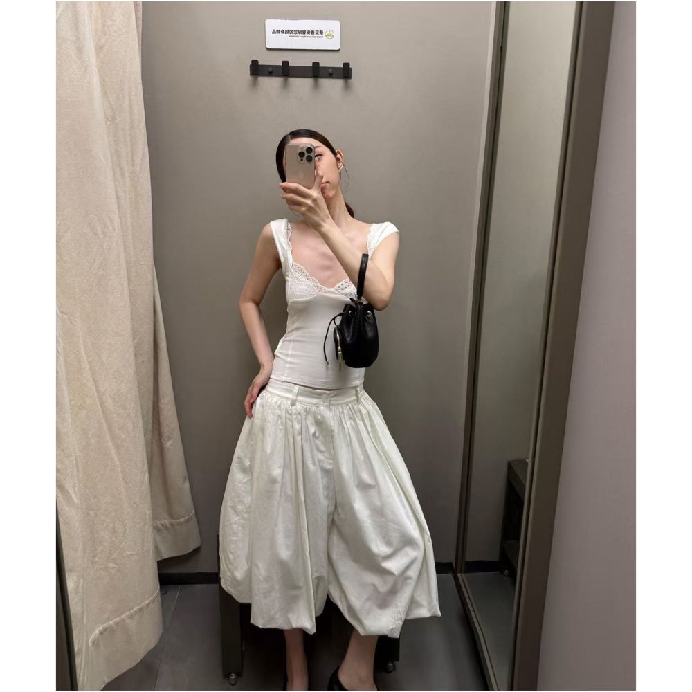 ASAYA7097 – Étoile Lace Top & Cloud Volume Pants ☁️🤍