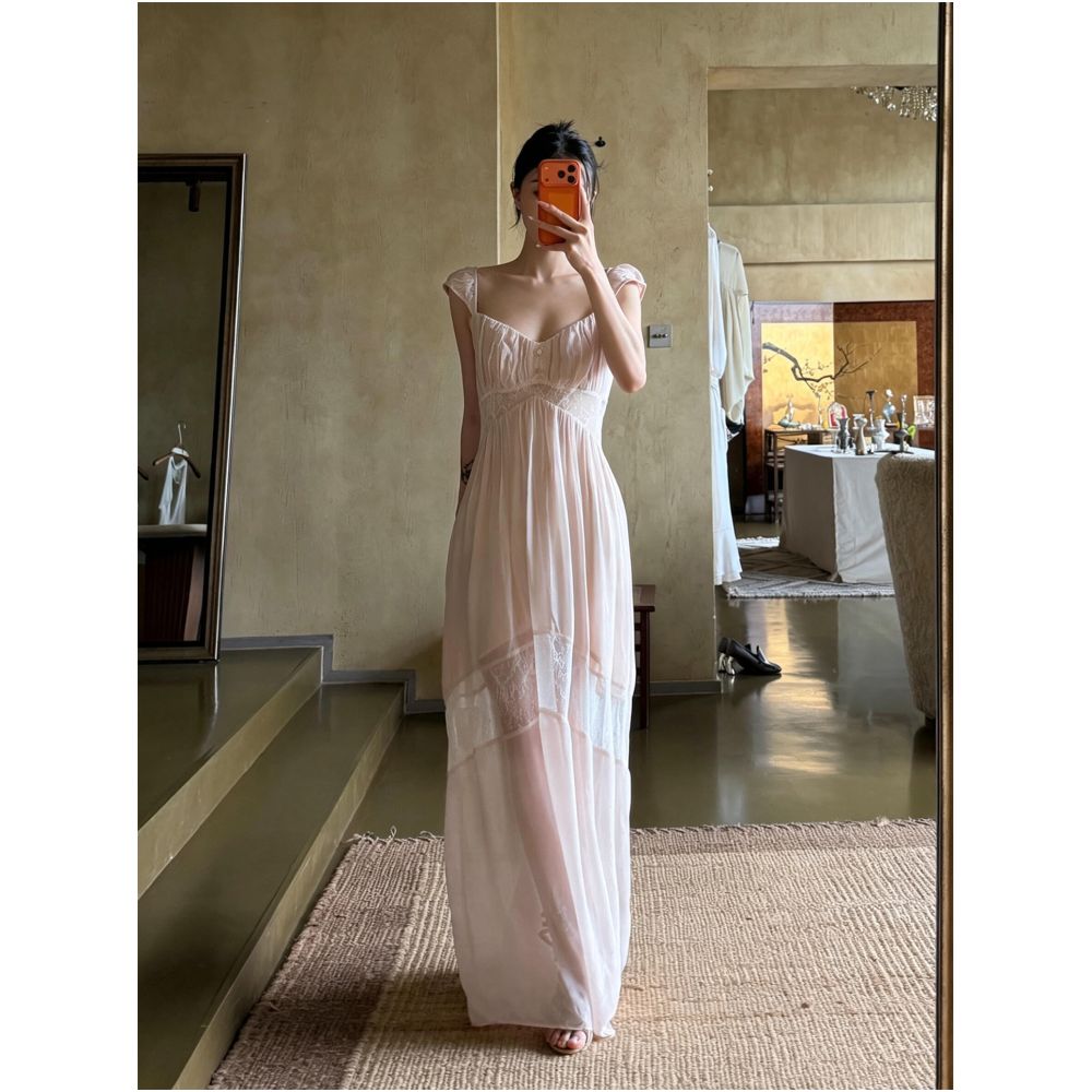 2ND STUDIOS French style feminine dress with mesh paneling design new summer 2026 evening gown image 0