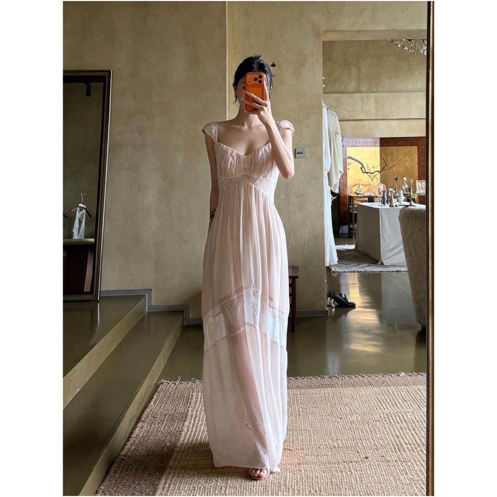ASAYA7101 – Blush Whisper Lace Maxi Dress 🤍🌸
