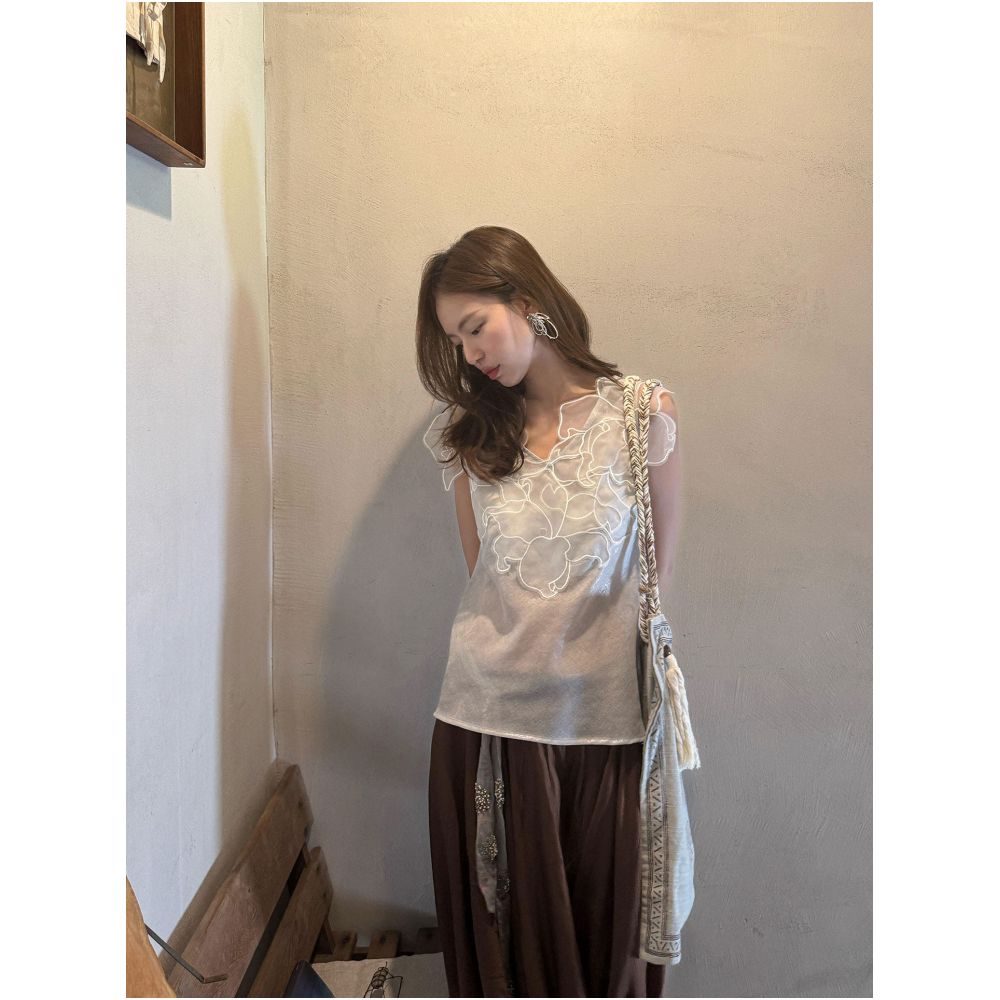 Free Optimist Layered Floral Sleeveless Vest for Women 2026 Summer New Arrival Lightweight Comfortable and Breathable Top image 4
