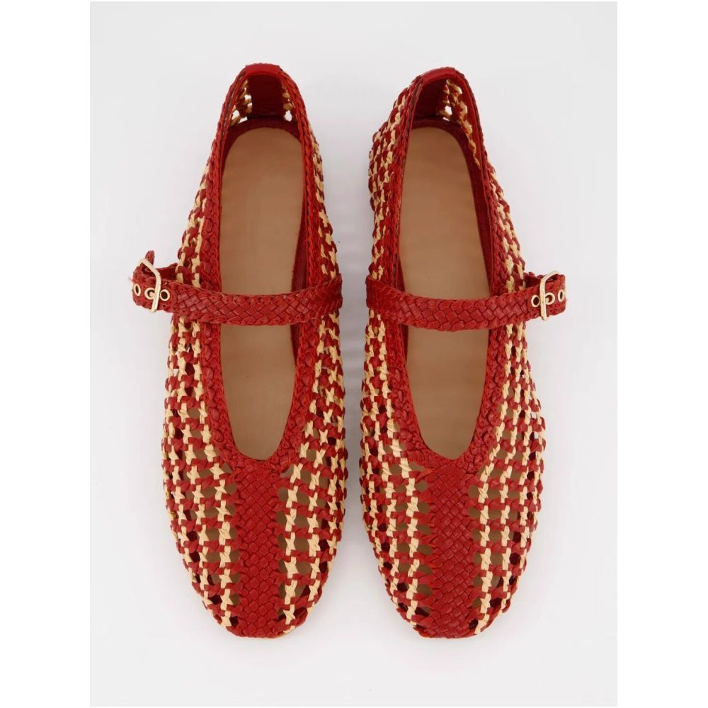 Lambskin version French hand woven hollowed out Mary Jane shoes with single buckle strap new summer style flat and versatile single shoes image 2