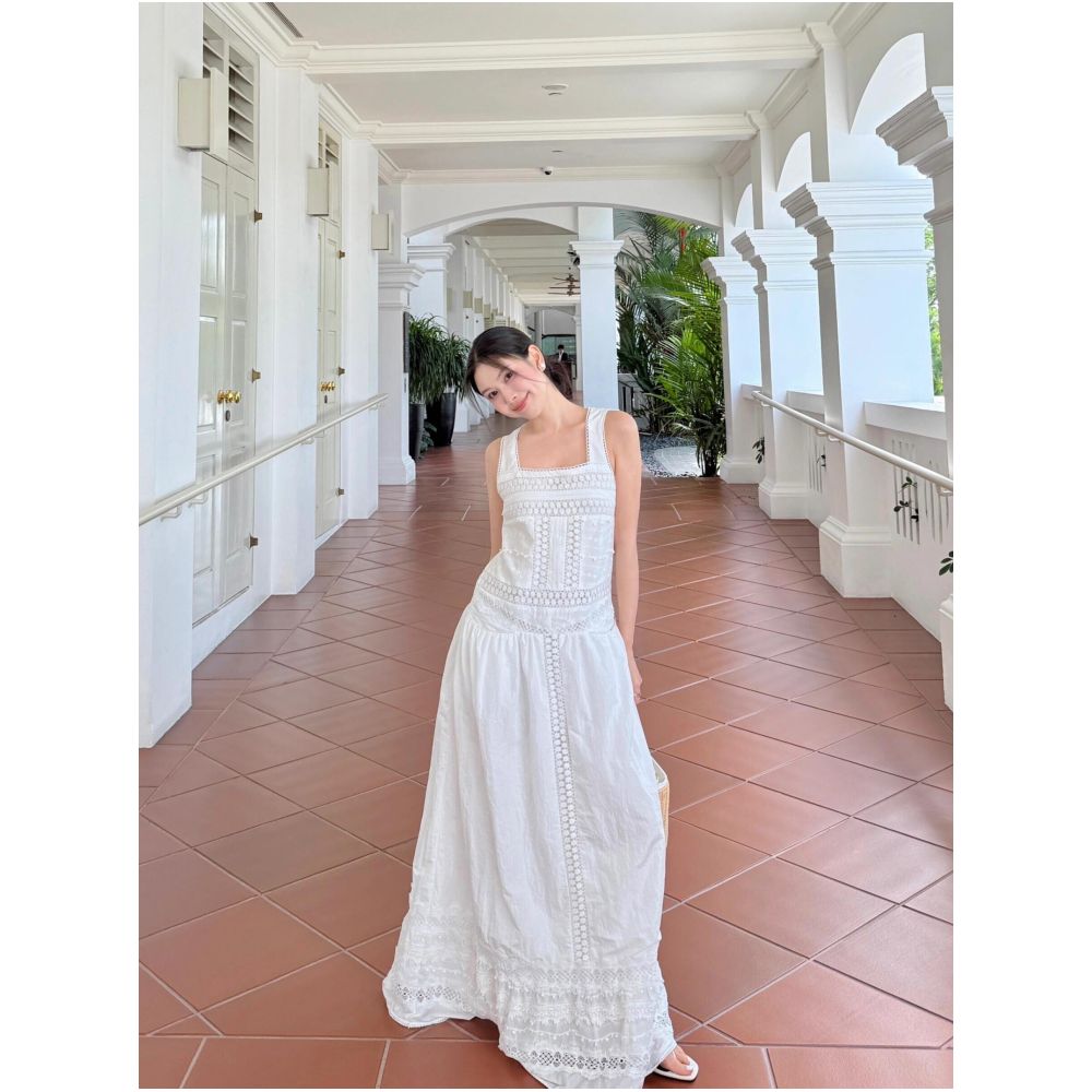 ASAYA7125 – Étoile Lace Resort Maxi Dress 🤍🌿