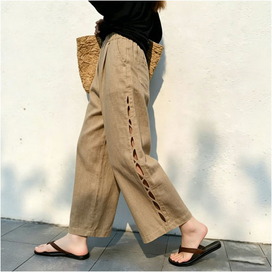 ASAYA7134 – Terra Cutwork Linen Pants 🤎🌾