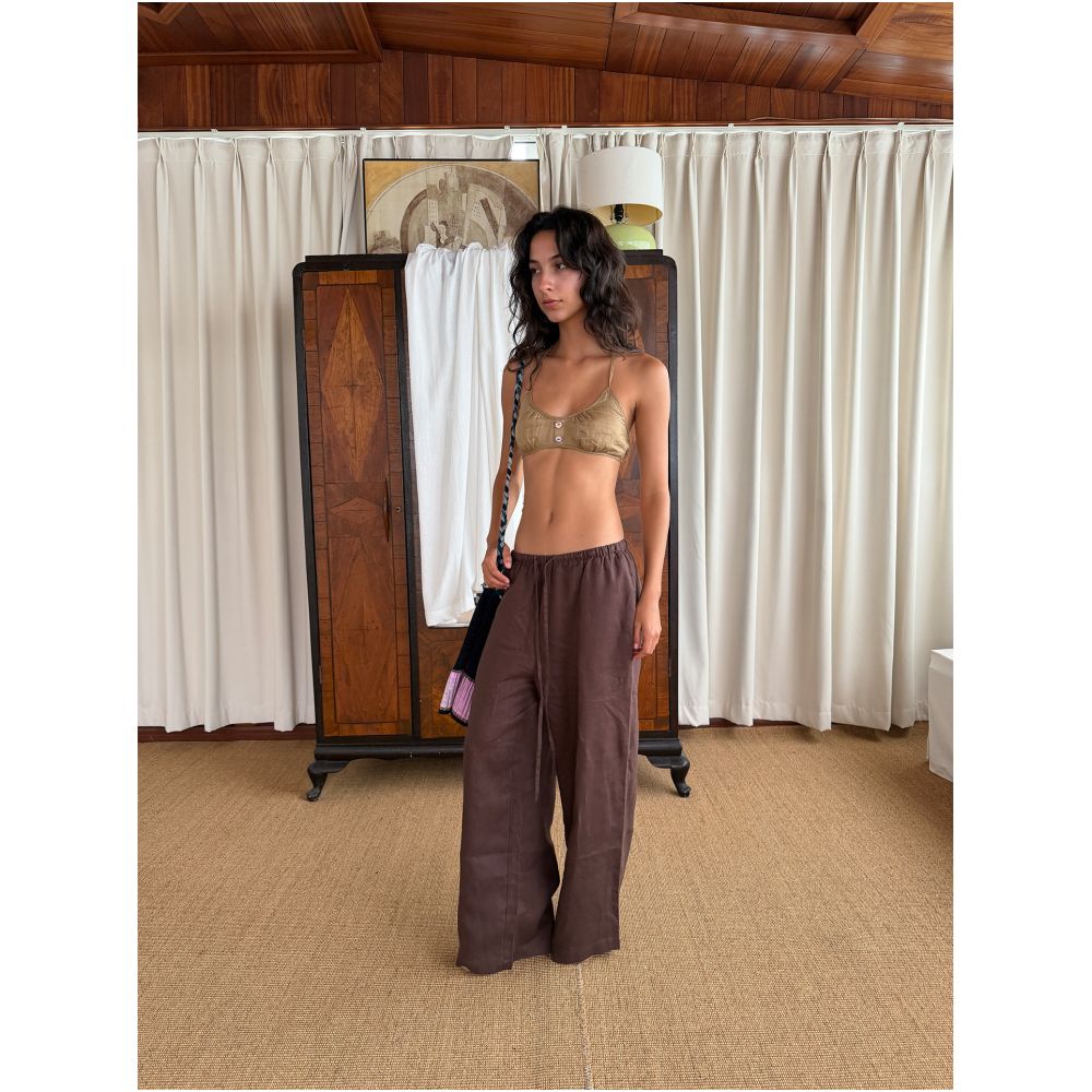 JaquanXu 100 Natural Ramie Abalone Button Bra Wear as Innerwear or Outerwear image 1