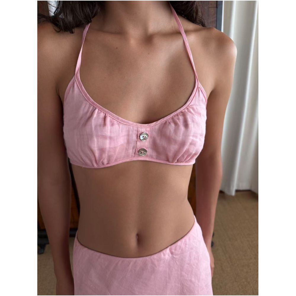 ASAYA7135 – Coastal Breeze Linen Bralette 🌊🤍