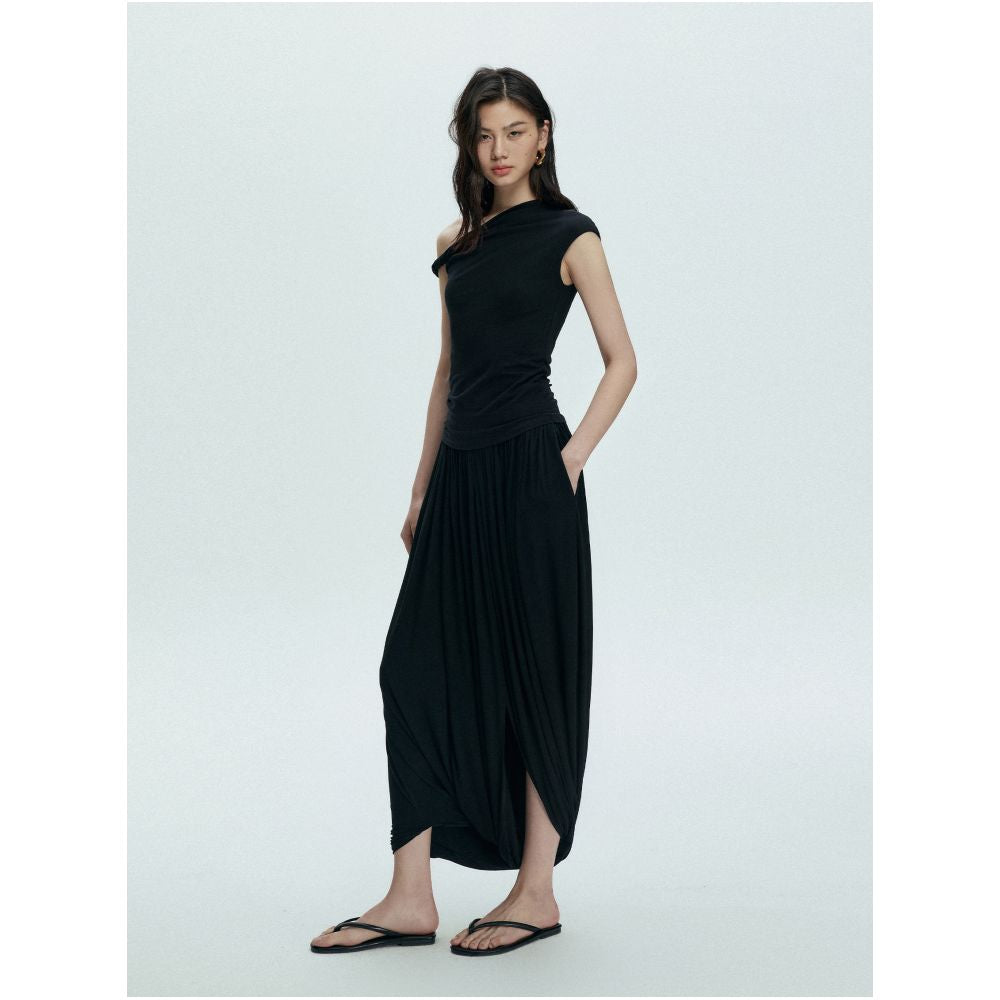 Bymolycho Effortless Outfit Ideas Coffee colored Pleated Midi Skirt Tulip Skirt Design Two Ways to Wear image 4
