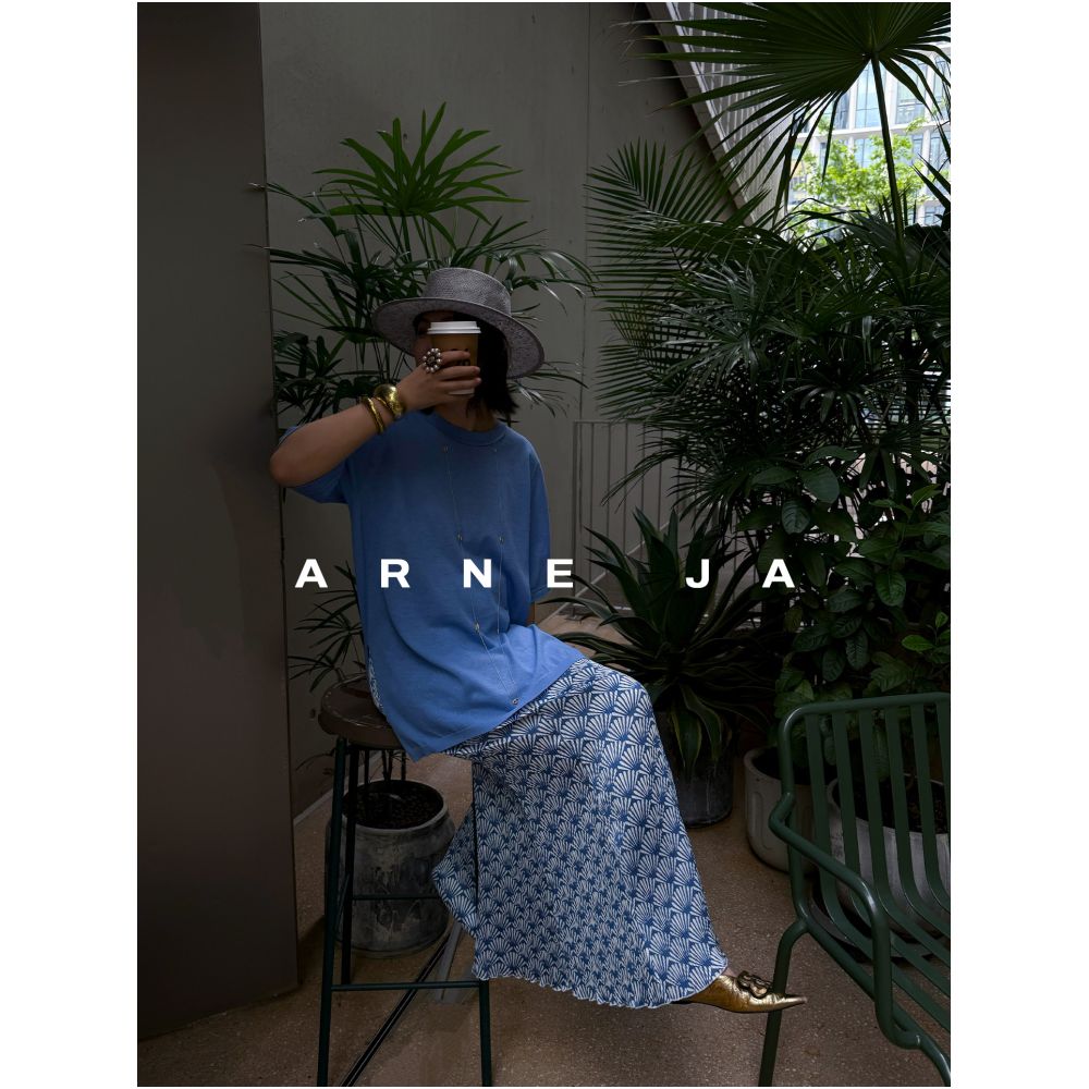 ARNE JA Mandarin Oriental Miyake Elegant Balanced Folding Fan Pattern Bias Cut Fishtail Skirt A948 image 2