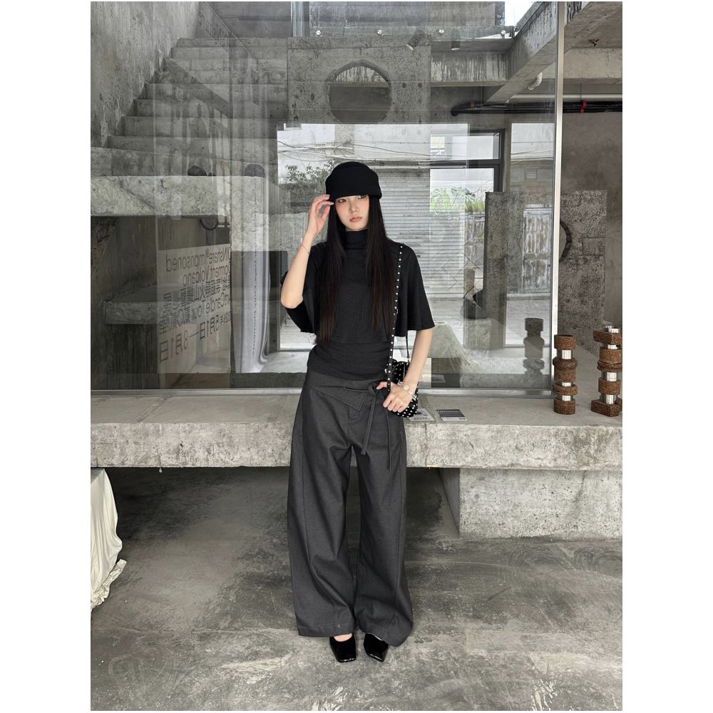ASAYA7147 – Urban Drape Wide-Leg Pants 🖤✨