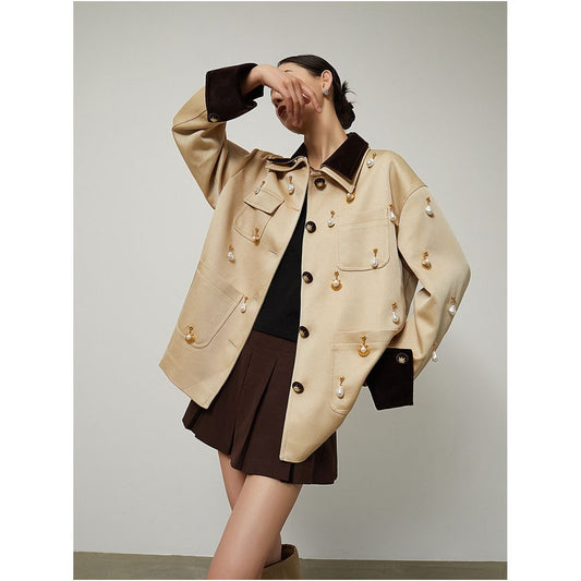 ASAYA7174 – Pearl Charm Heritage Jacket ✨🤎