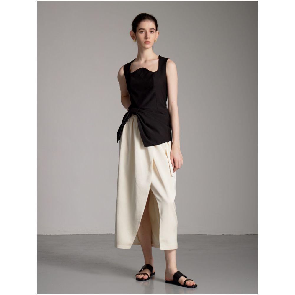 NON RESTRAIN Spring Summer New Arrival Satin Pleated Elegant and Stylish Slit Tulip Skirt for Women image 1