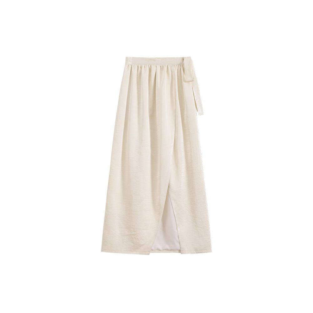 NON RESTRAIN Spring Summer New Arrival Satin Pleated Elegant and Stylish Slit Tulip Skirt for Women image 4