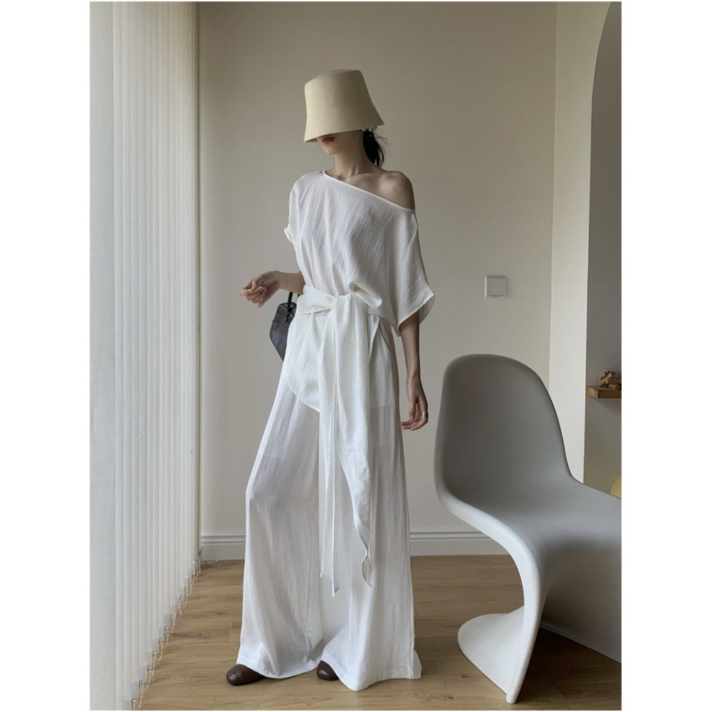 ASAYA7187 – Effortless Drape Resort Set 🤍🖤