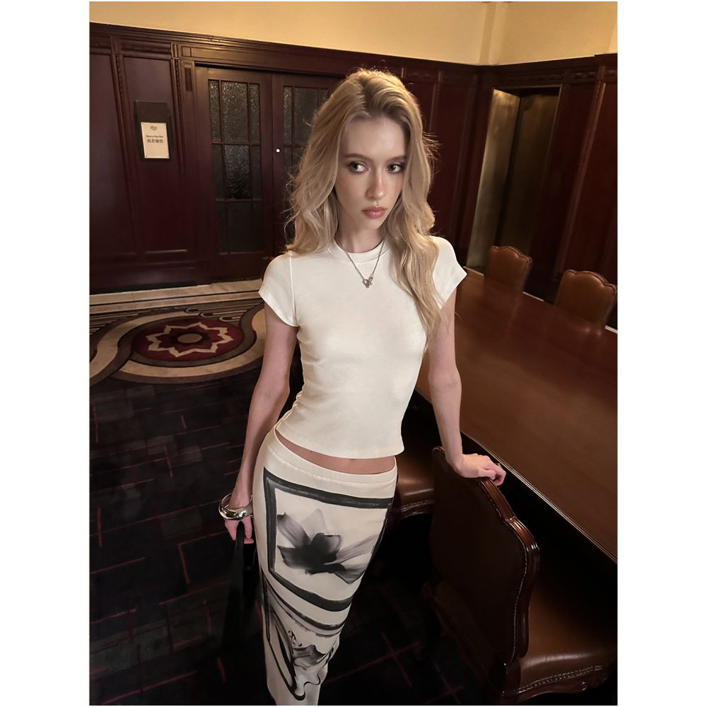 ASAYA7192 – Ink Bloom Printed Knit Set 🖤🤍