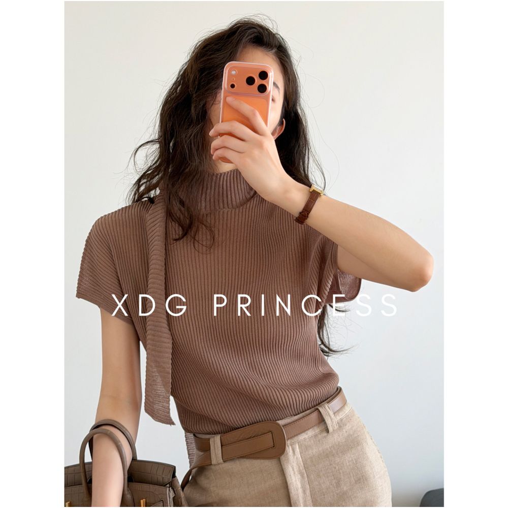 ASAYA7195 – Grace Rib Knit Scarf Top 🤍🧣