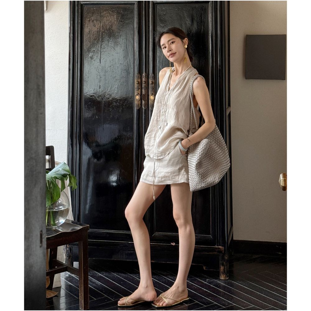 ASAYA7251 – Natural Breeze Linen Set 🌾🤍