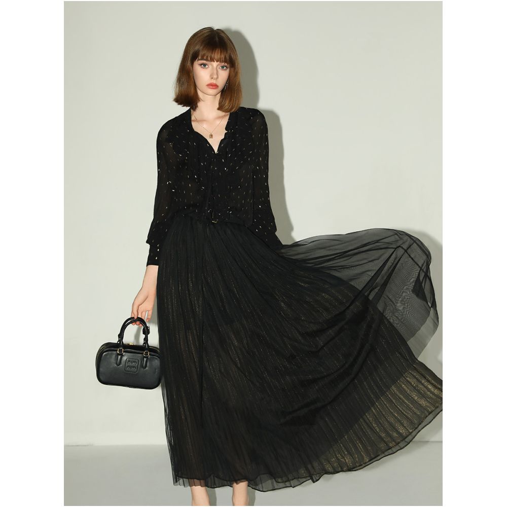 COCOBELLA Jacquard Knitted Silk Elegant and Refined Long Sleeved Shirt for Women SR0049 2 image 2