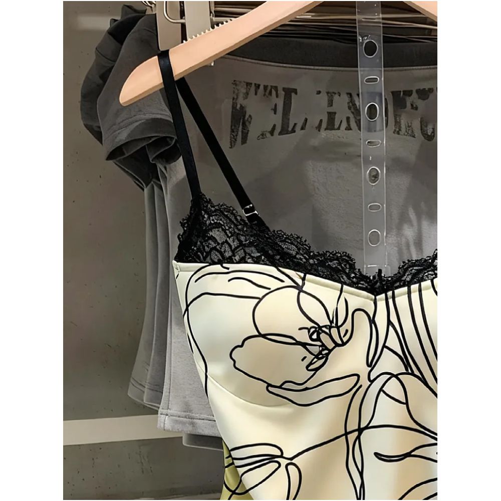 Artistic floral gradient satin camisole for women a unique and stylish design that flatters the figure slims the waist and creates a chic and sexy look image 1