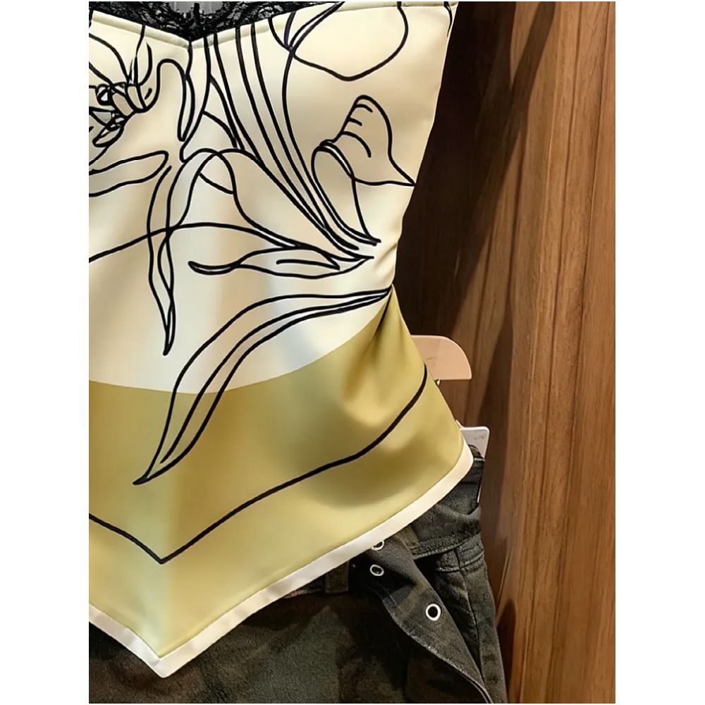 Artistic floral gradient satin camisole for women a unique and stylish design that flatters the figure slims the waist and creates a chic and sexy look image 4