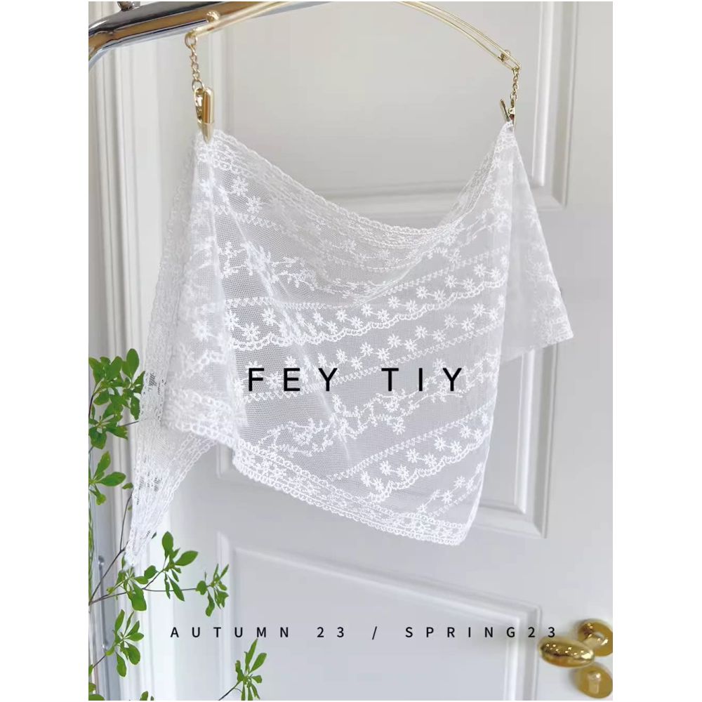 ASAYA7334 – Fleur Chantilly Lace Head Scarf 🌼🤍