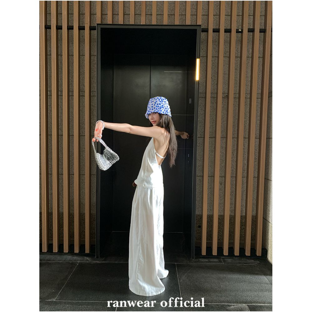 Ranwear Sweet and Chic Kendall Jenner s Painless Backless Knit Halter Neck Tank Top for Women image 0